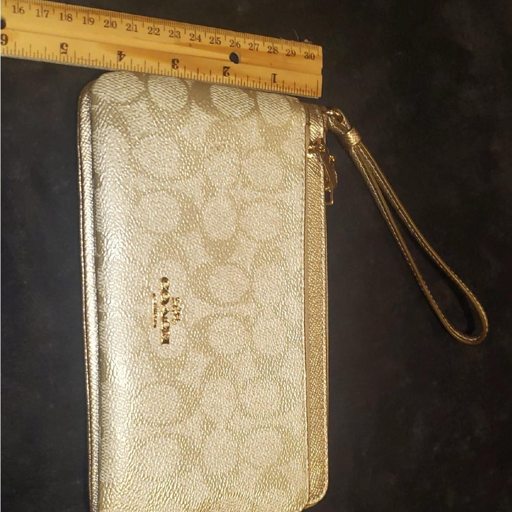 Coach Silver/Gold Wristlet Clutch - Picture 4 of 5
